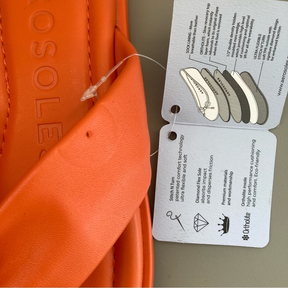 Aerosoles Style Bond Knotted Thong Sandal in Mandarin Leather size 8.5M - Picture 8 of 8